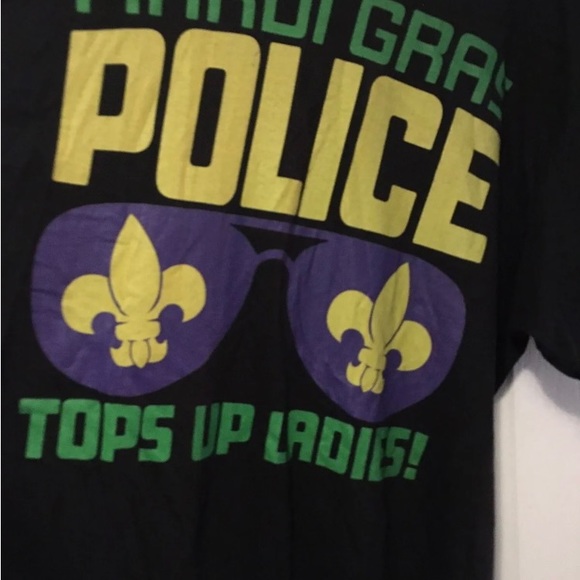 Mardi Gras Police T-Shirt Size 2XL Tops Up Sassy Top Mens Funny! - Picture 3 of 3